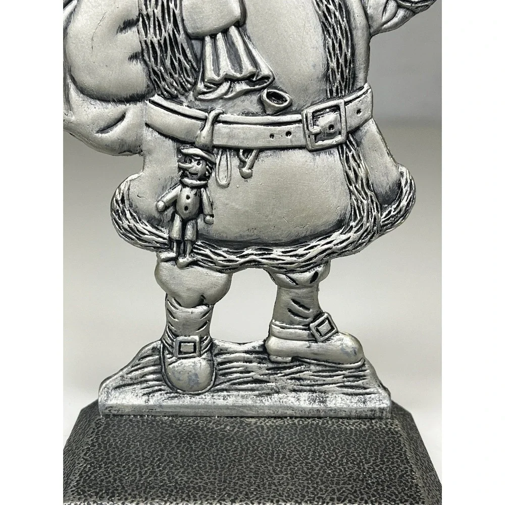 Pewter Santa Stocking Holder Hanger Bag Gifts Christmas‎ Teddy Bear Silver Tone